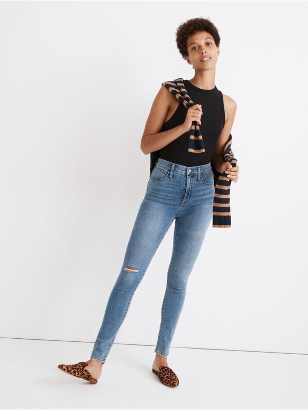 NWT Madewell 11" High-Rise Roadtripper Jeggings in Keele Wash: Knee-Rip Edition